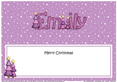 Merry Christmas Emily Xmas Trees Matching Large Dl Insert