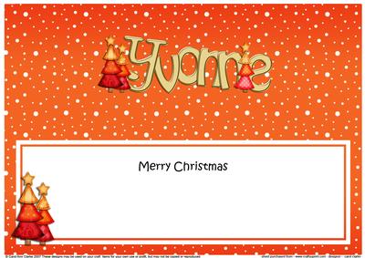 Merry Christmas Yvonne Xmas Trees Matching Large Dl Insert