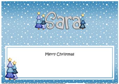 Merry Christmas Sara Xmas Trees Matching Large Dl Insert