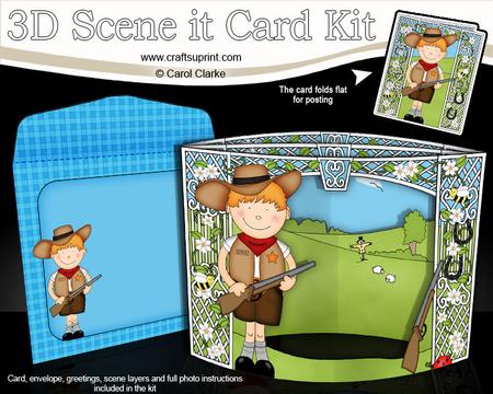 3D Boyz Cowboy Zeb Scene It Card Kit