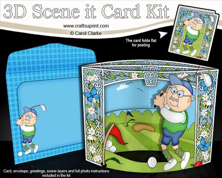 3D Bert Plays Golf Scene It Card Kit