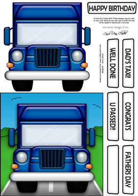 Big Blue Lorry Quick Card & 3D Decoupage