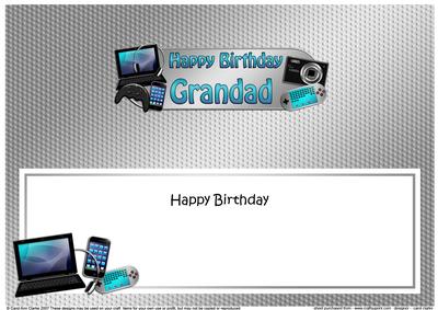 Birthday Grandad Gadgets & Gizmos Matching Large Dl Insert