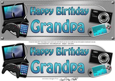 Large Dl Birthday Grandpa Gadgets & Gizmos 3D Decoupage