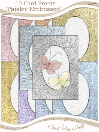 'metallic Paisley Embossed' Card Fronts Kit