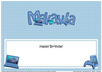 Birthday Makayla Gadgets & Gizmos Large Dl Insert