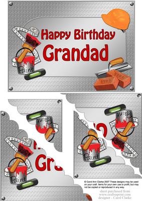 5x7 Handyman Tools Birthday Grandad Scallop Corner