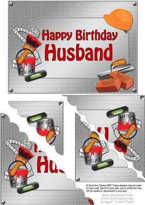 5x7 Handyman Tools Birthday Husband Scallop Corner