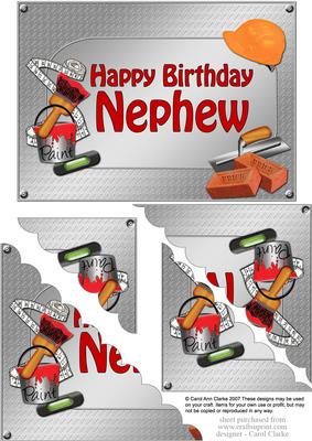 5x7 Handyman Tools Birthday Nephew Scallop Corner
