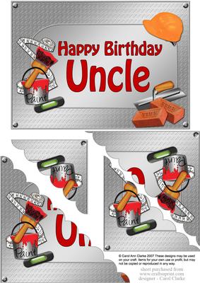 5x7 Handyman Tools Birthday Uncle Scallop Corner