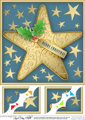 8 x 8 Xmas Star Scalloped Corner Topper