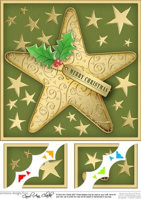 8 x 8 Xmas Star Scalloped Corner Topper