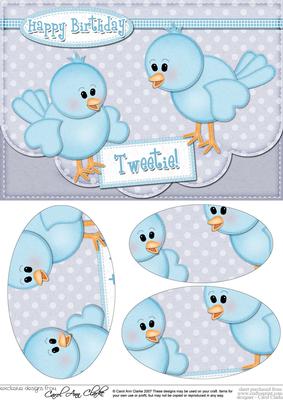 A5 Little Birdie Felties Oval Pyramage Topper