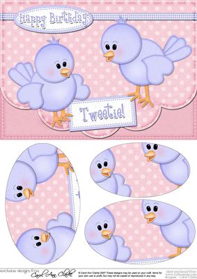 A5 Little Birdie Felties Oval Pyramage Topper