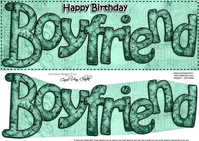 Large Dl Birthday Boyfriend Clocks 3D Decoupage
