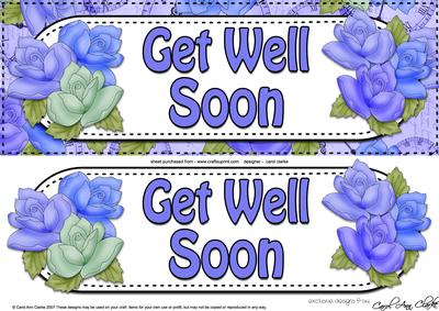 Large Dl Get Well Soon Roses 3D Decoupage