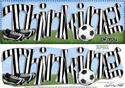 Large Dl Thinking of You Football Card & 3D Decoupage
