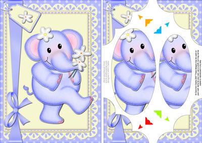 A5 Lola Elephant's Flowers Scallop Corners and Pyramage