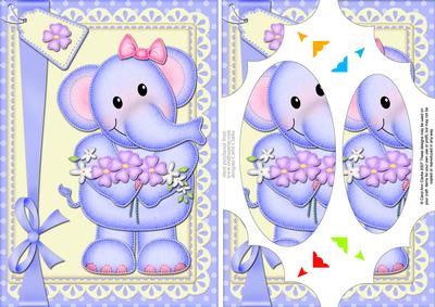 A5 Lola Elephant's Flowers Scallop Corners and Pyramage