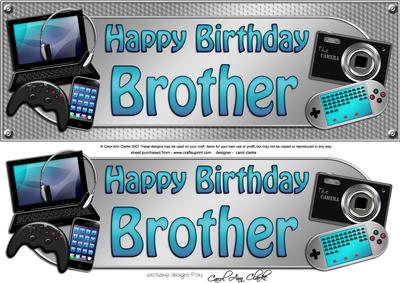 Large Dl Birthday Brother Gadgets & Gizmos 3D Decoupage