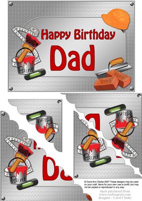 5x7 Handyman Tools Birthday Dad Scallop Corner