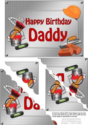5x7 Handyman Tools Birthday Daddy Scallop Corner
