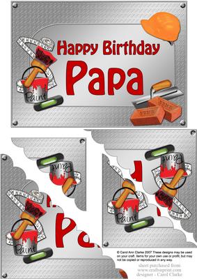 5x7 Handyman Tools Birthday Papa Scallop Corner