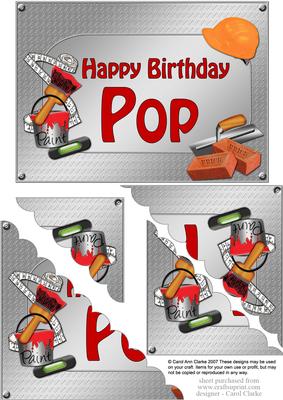 5x7 Handyman Tools Birthday Pop Scallop Corner