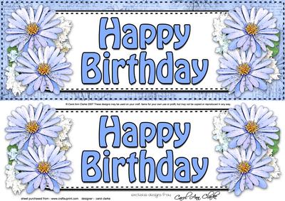 Large Dl Birthday Daisies Floral 3D Decoupage