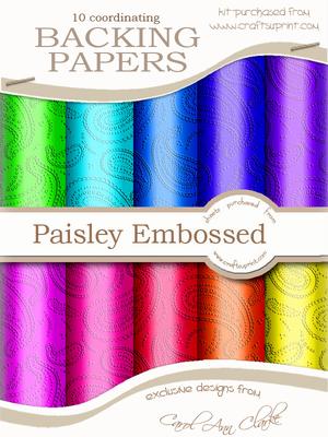 'paisley Embossed' Tooti Frooti Backing Paper Kit