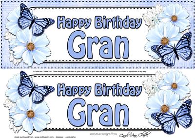Large Dl Birthday Gran Floral Butterflies 3D Decoupage