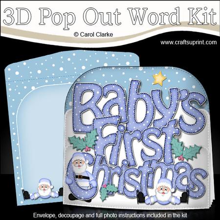 Baby's First Christmas Santa Pop Out Xmas Word Card
