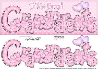 Large Dl Proud Grandparents Baby 3D Decoupage