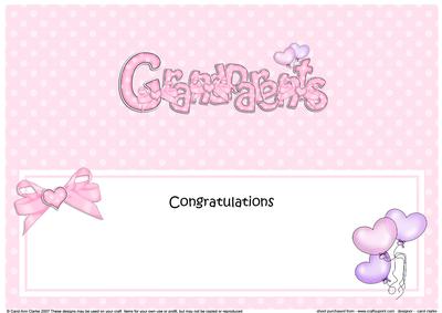 Proud Grandparents Baby Matching Large Dl Insert