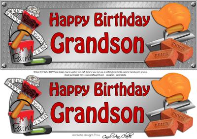 Large Dl Birthday Grandson Handyman Tools 3D Decoupage