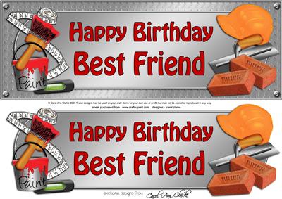 Large Dl Birthday Best Friend Handyman Tools 3D Decoupage