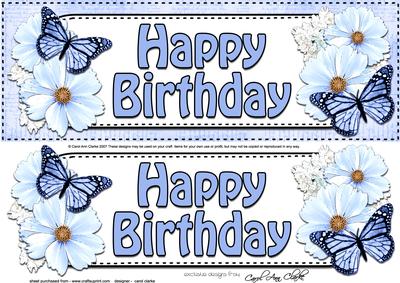Large Dl Birthday Floral Butterflies Decoupage