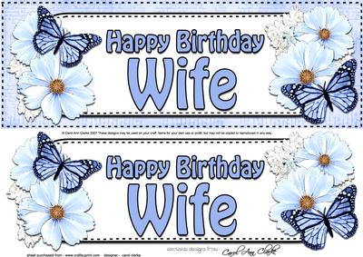 Large Dl Birthday Wife Floral Butterflies 3D Decoupage