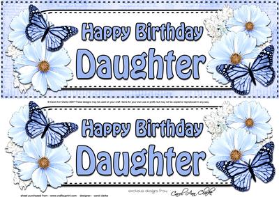 Large Dl Birthday Daughter Floral Butterflies 3D Decoupage