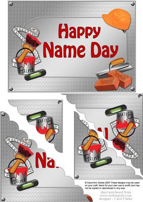 5x7 Handyman Tools Name Day Scallop Corner