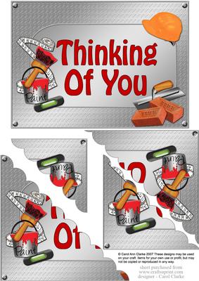 5x7 Handyman Tools Thinking of You Scallop Corner