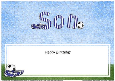 Happy Birthday Son Football Matching Large Dl Insert