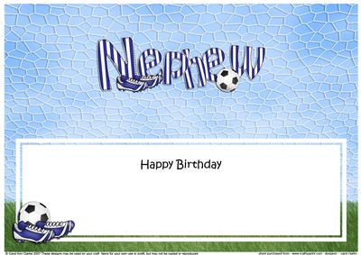 Happy Birthday Nephew Football Matching Large Dl Insert
