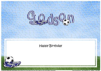 Happy Birthday Godson Football Matching Large Dl Insert