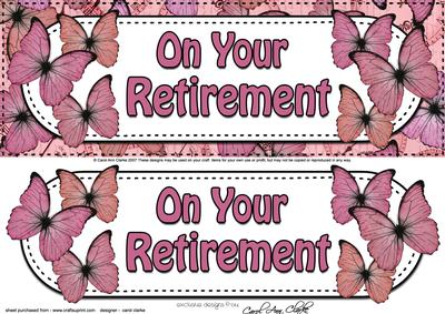 Large Dl on Your Retirement Butterflies Card & 3D Decoupage