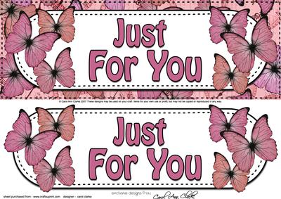 Large Dl Just for You Butterflies Card & 3D Decoupage