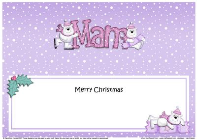 Christmas Mam Polar Bears Matching Large Dl Insert