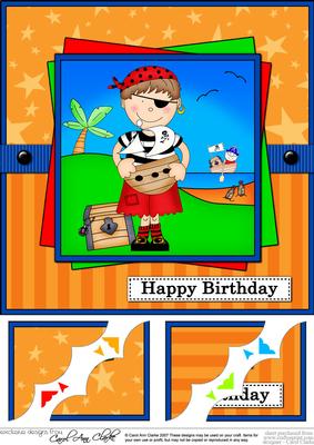 8 x 8 Pirate Joze Birthday Scalloped Corner Topper