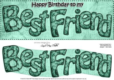 Large Dl Birthday Best Friend Clocks 3D Decoupage