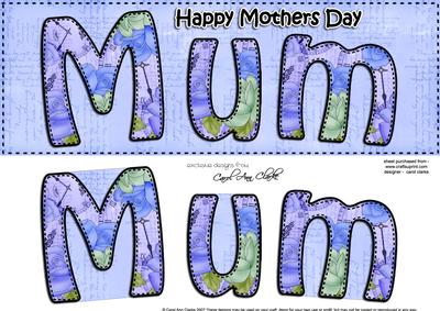 Large Dl Mothers Day Mum Roses Card & 3D Decoupage